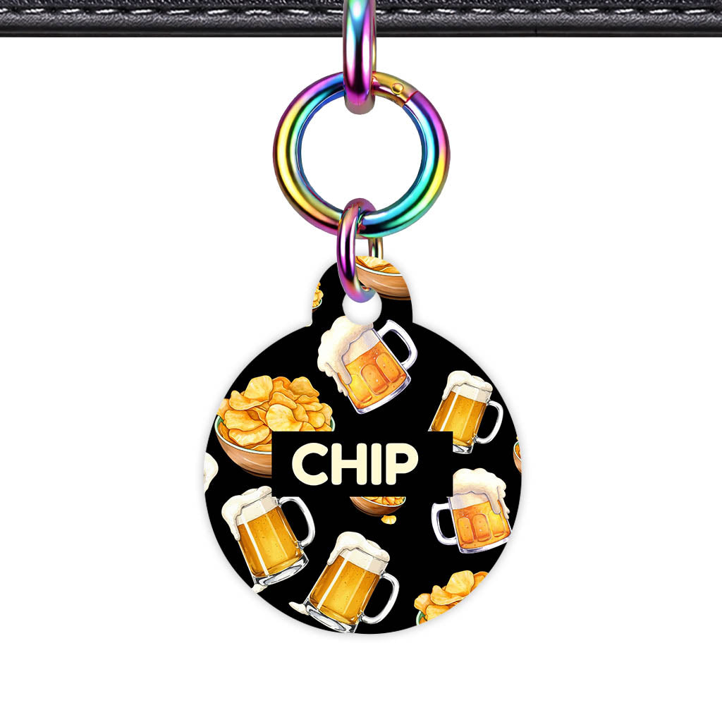Beer and Crisps QR Smart Pet Id Tag (Dog Tag & Cat Tag)