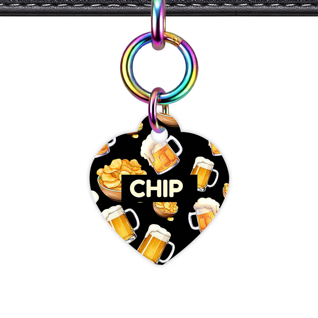 Beer and Crisps QR Smart Pet Id Tag (Dog Tag & Cat Tag)