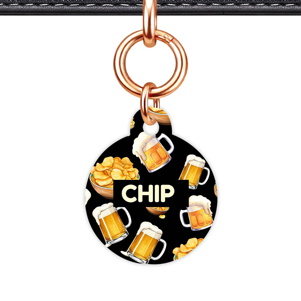 Beer and Crisps QR Smart Pet Id Tag (Dog Tag & Cat Tag)