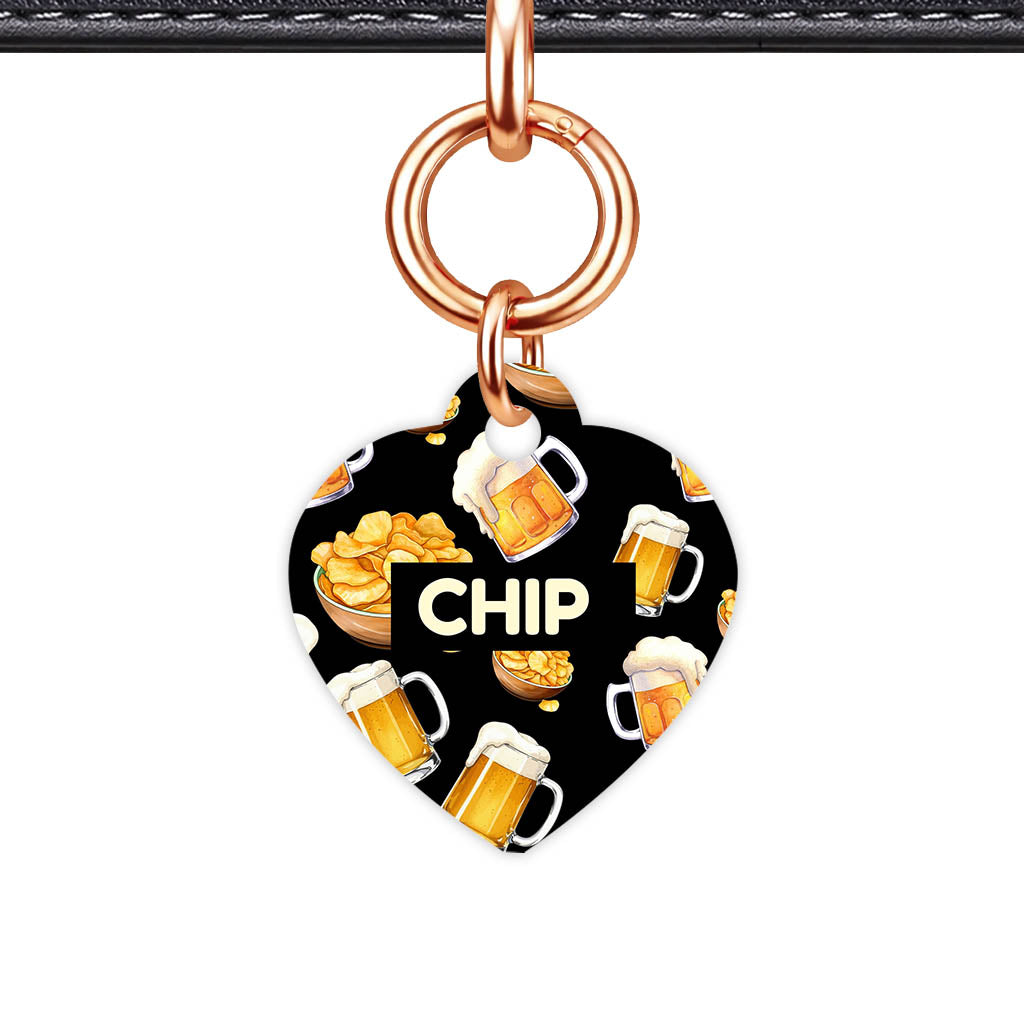 Beer and Crisps QR Smart Pet Id Tag (Dog Tag & Cat Tag)