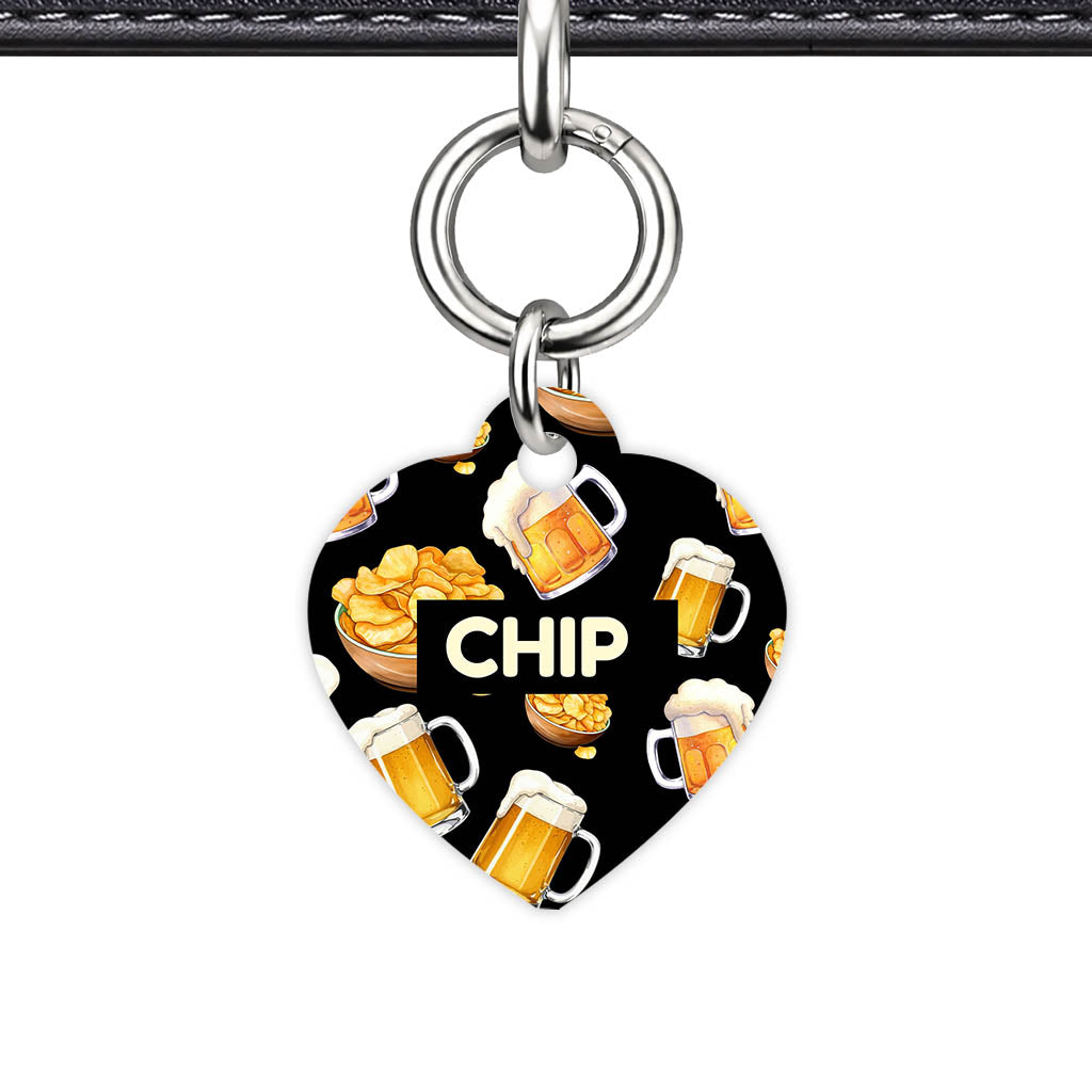 Beer and Crisps QR Smart Pet Id Tag (Dog Tag & Cat Tag)
