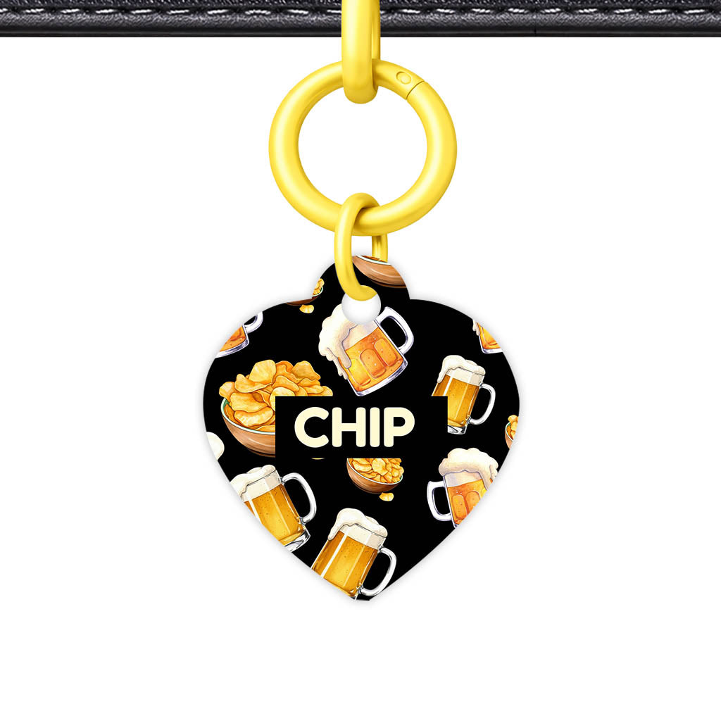 Beer and Crisps QR Smart Pet Id Tag (Dog Tag & Cat Tag)