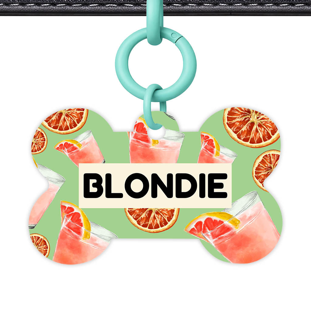 Pink Cocktails QR Smart Pet Id Tag (Dog Tag & Cat Tag)