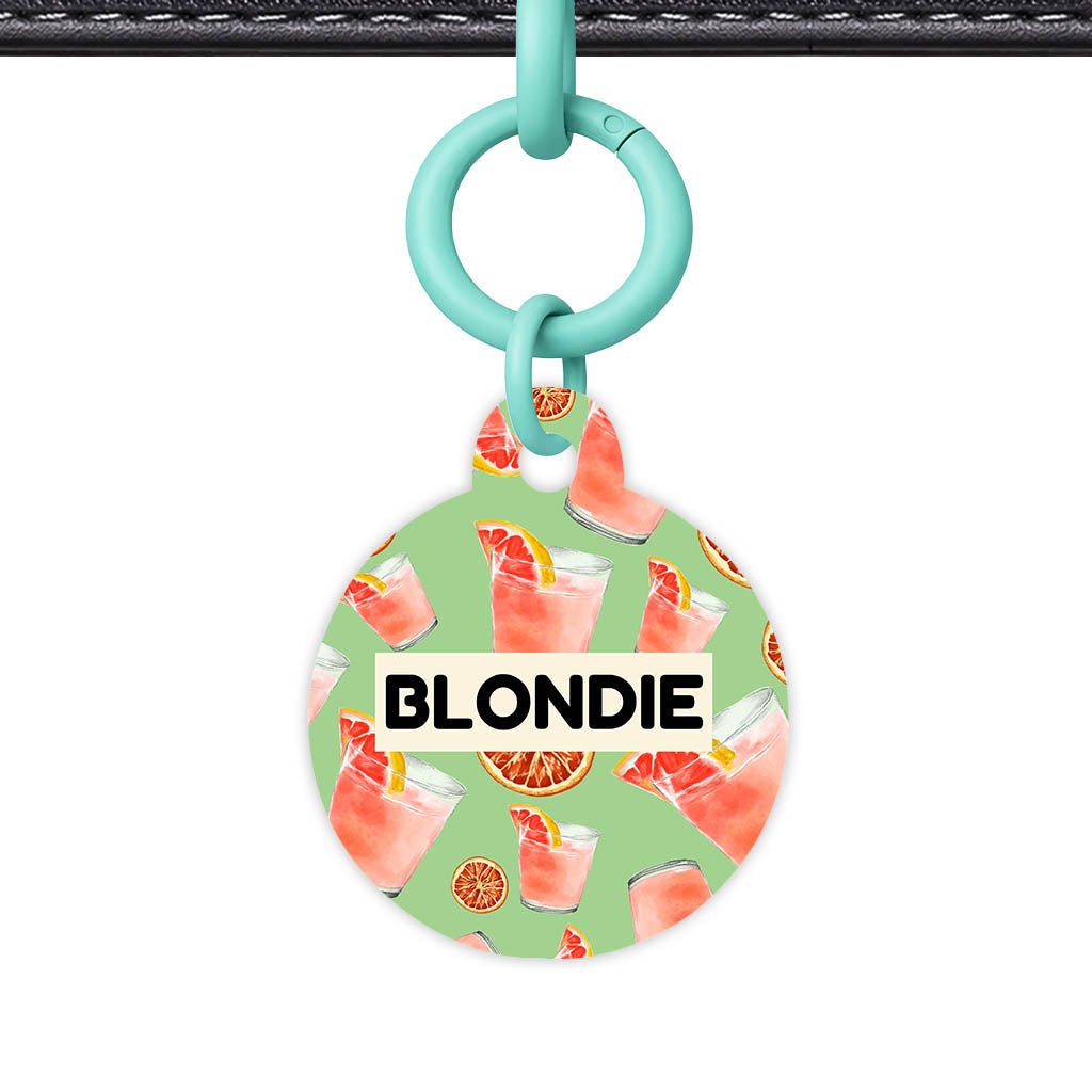 Pink Cocktails QR Smart Pet Id Tag (Dog Tag & Cat Tag)