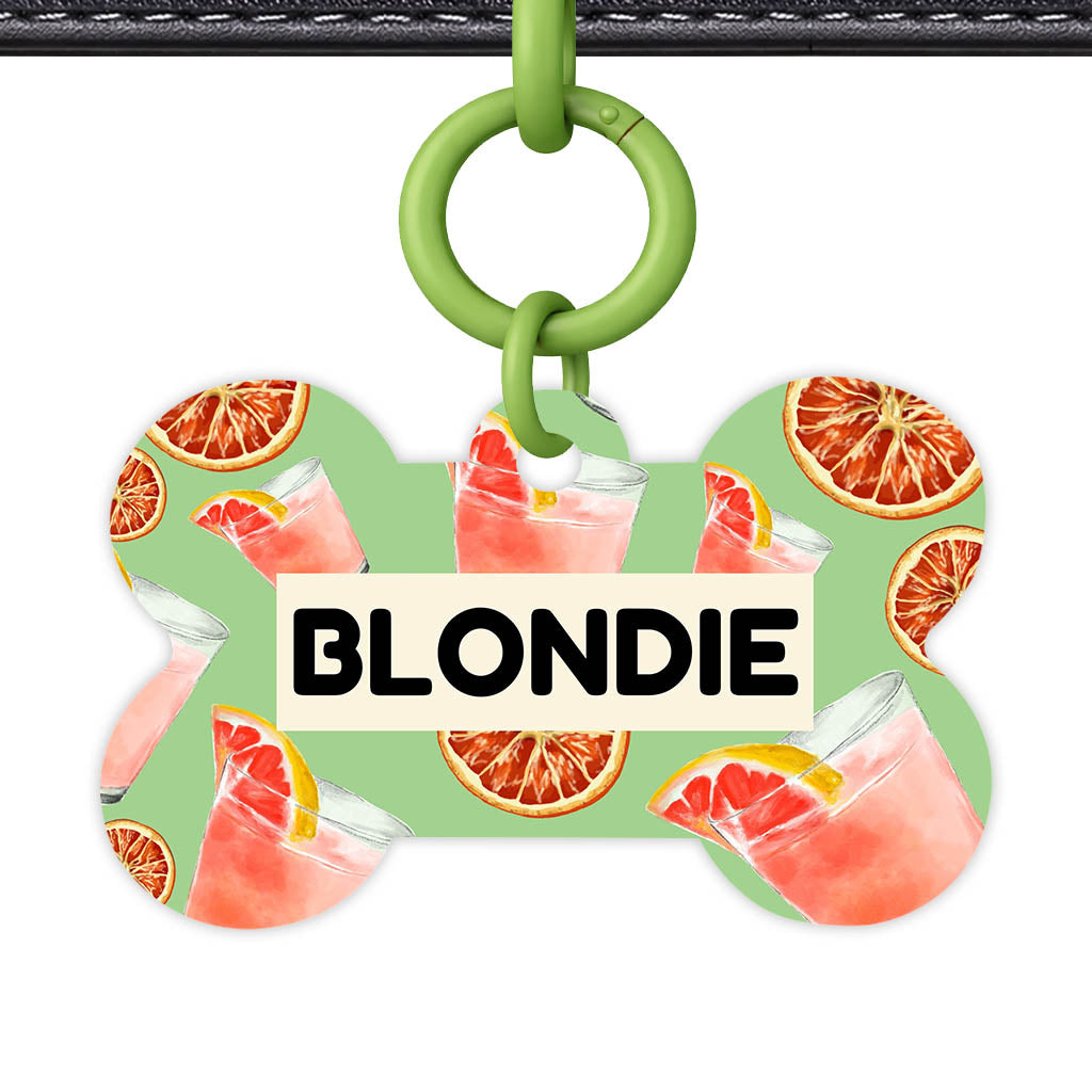 Pink Cocktails QR Smart Pet Id Tag (Dog Tag & Cat Tag)