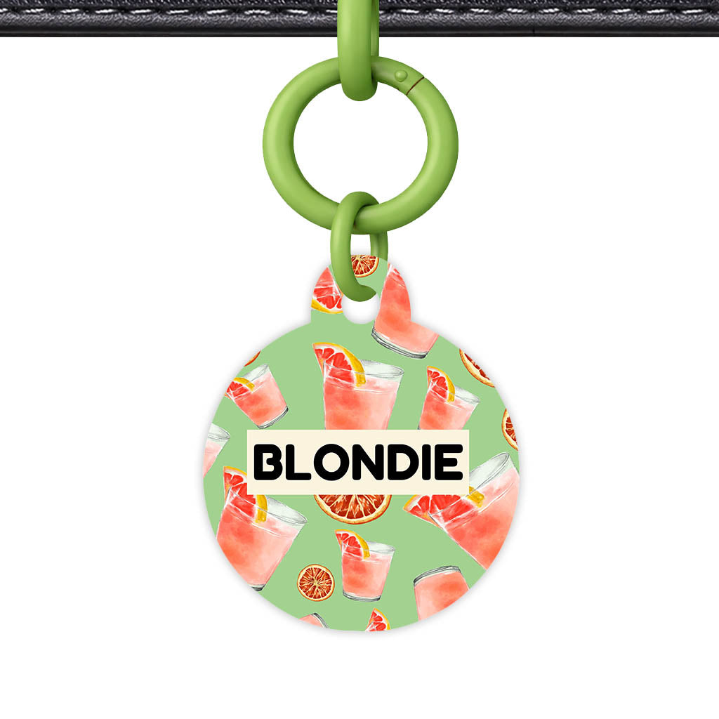 Pink Cocktails QR Smart Pet Id Tag (Dog Tag & Cat Tag)