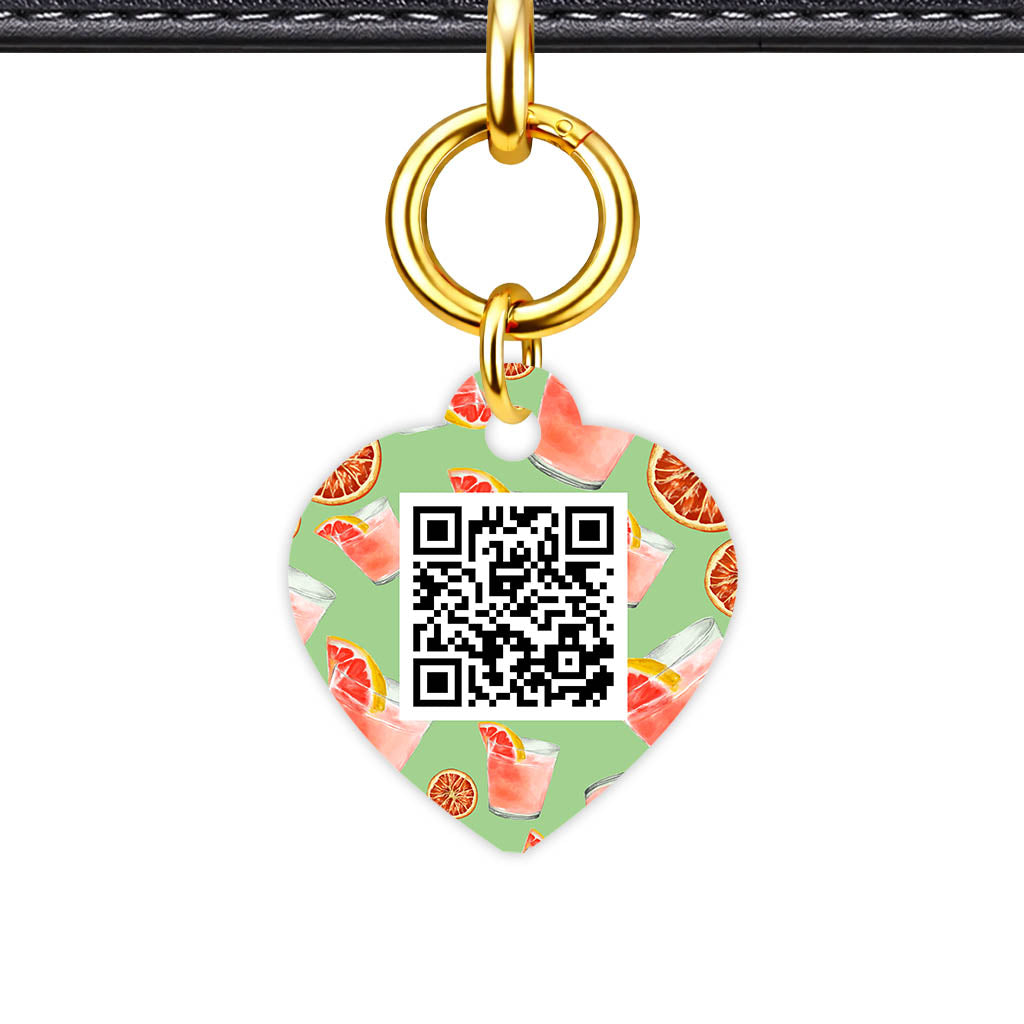 Pink Cocktails QR Smart Pet Id Tag (Dog Tag & Cat Tag)