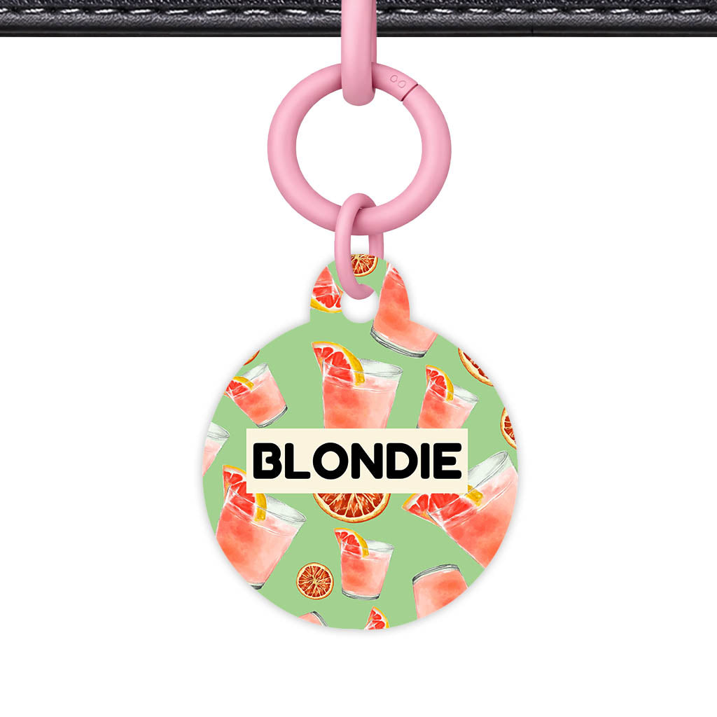 Pink Cocktails QR Smart Pet Id Tag (Dog Tag & Cat Tag)