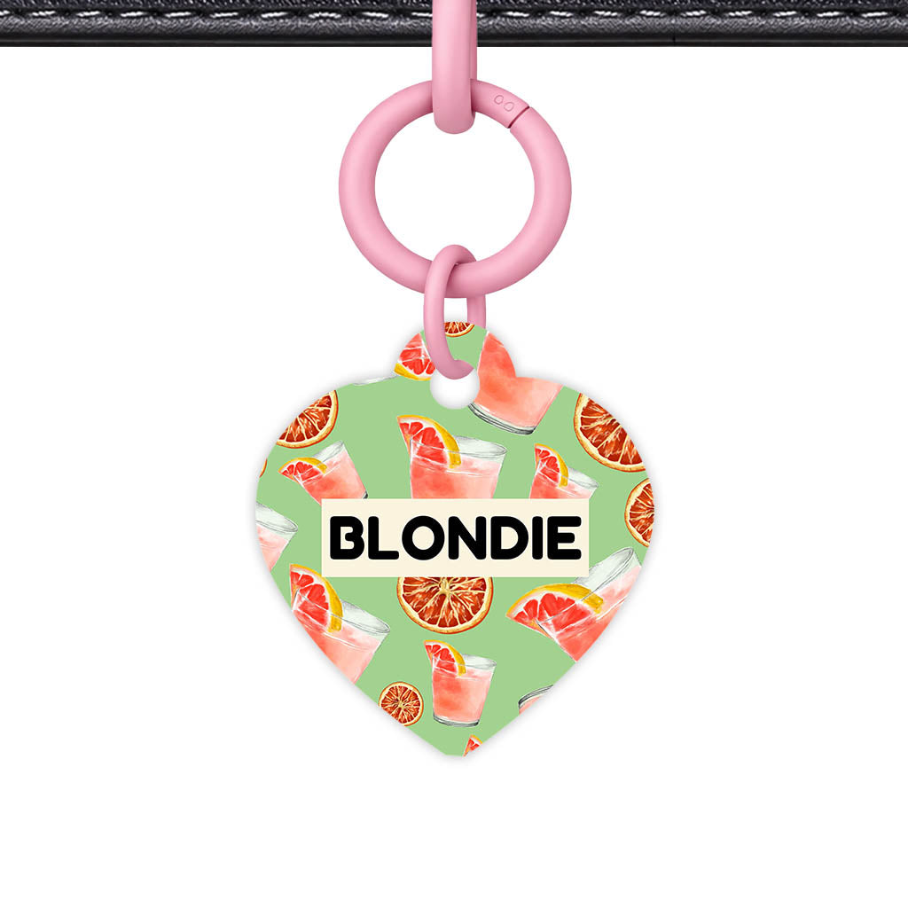 Pink Cocktails QR Smart Pet Id Tag (Dog Tag & Cat Tag)