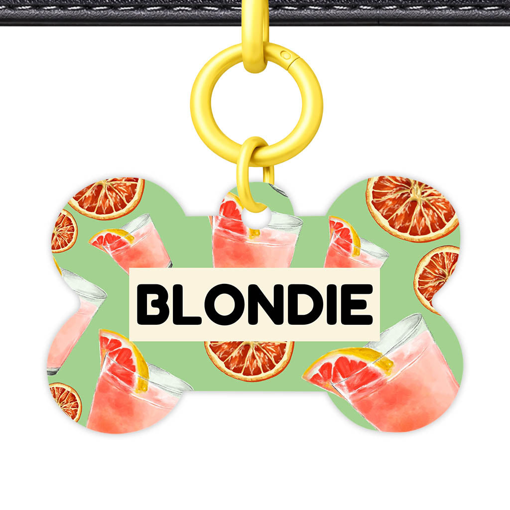 Pink Cocktails QR Smart Pet Id Tag (Dog Tag & Cat Tag)