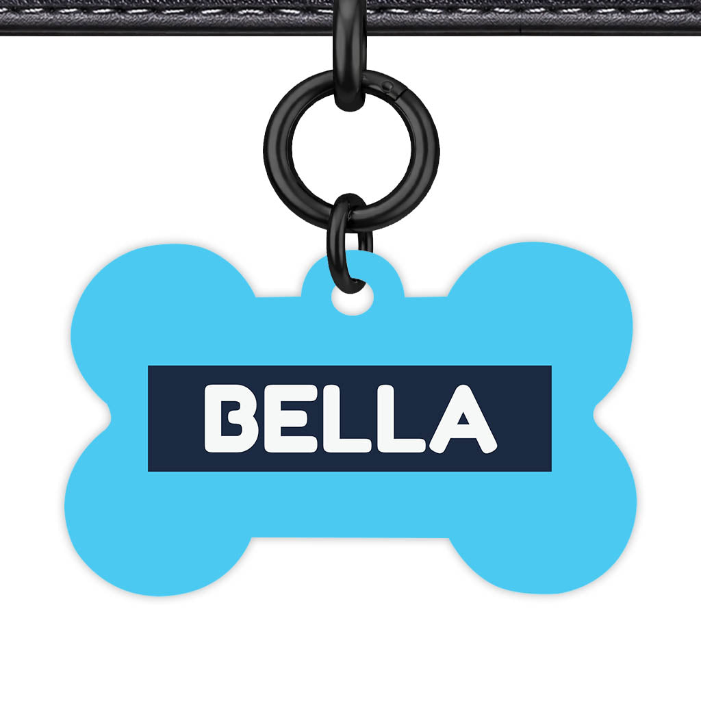 Blue and Navy QR Smart Pet Id Tag (Dog Tag & Cat Tag)