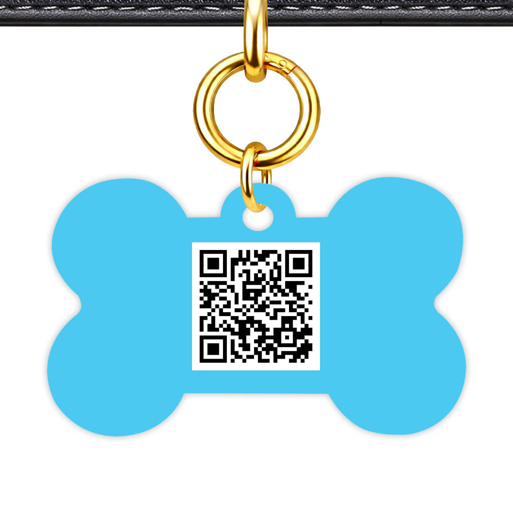 Blue and Navy QR Smart Pet Id Tag (Dog Tag & Cat Tag)