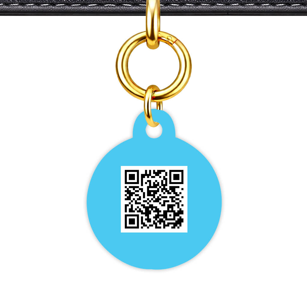 Blue and Navy QR Smart Pet Id Tag (Dog Tag & Cat Tag)