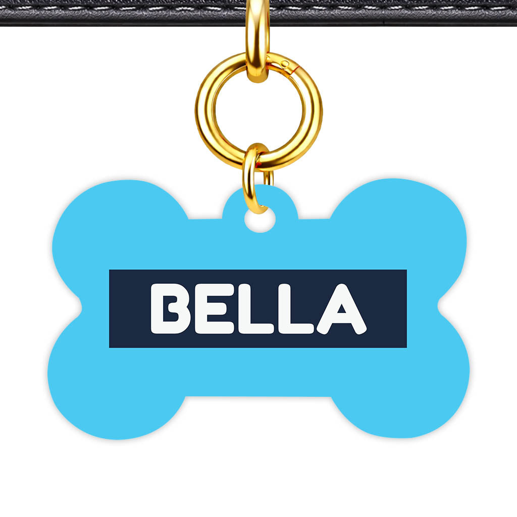 Blue and Navy QR Smart Pet Id Tag (Dog Tag & Cat Tag)