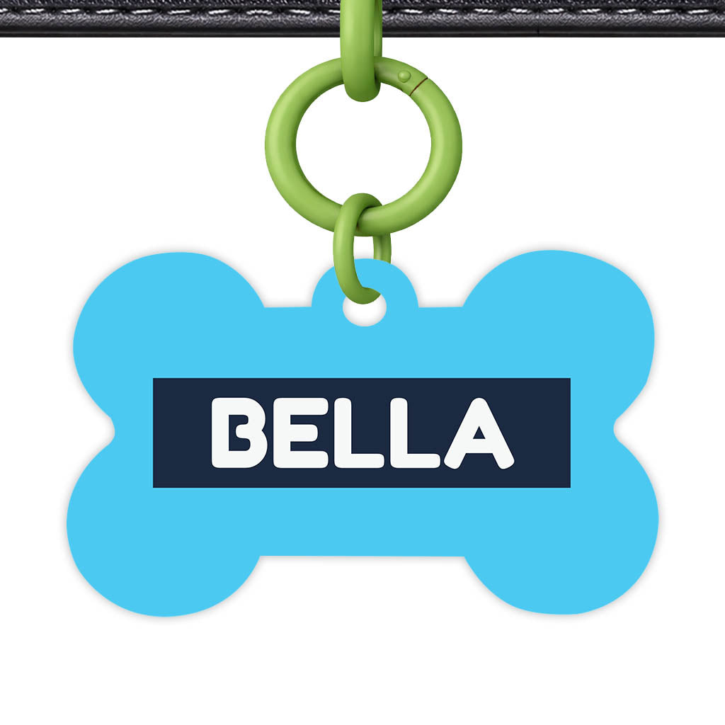 Blue and Navy QR Smart Pet Id Tag (Dog Tag & Cat Tag)