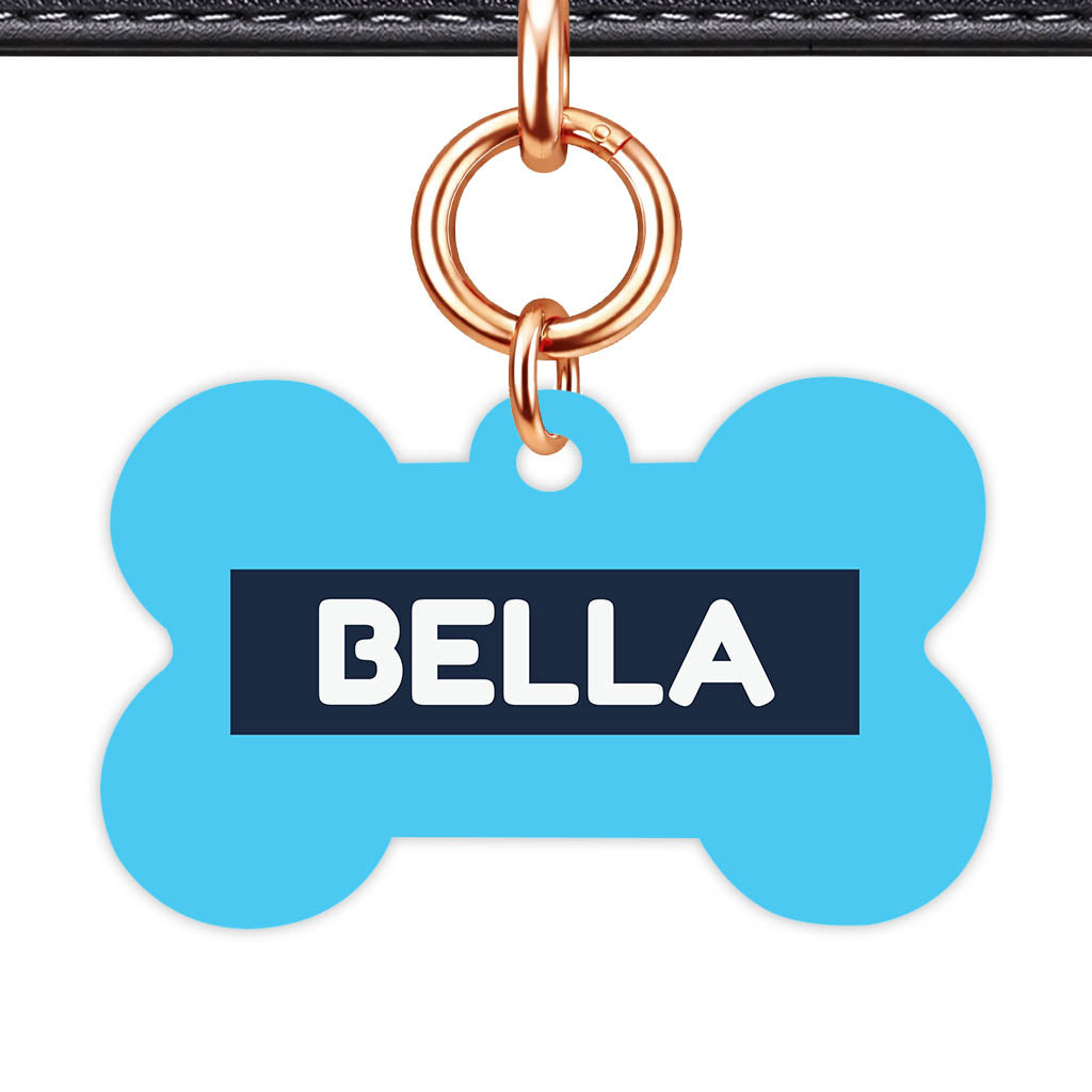 Blue and Navy QR Smart Pet Id Tag (Dog Tag & Cat Tag)