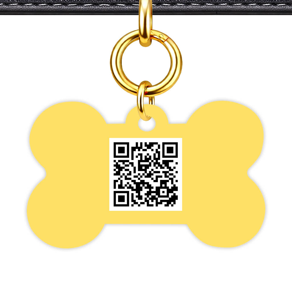 Yellow QR Smart Pet Id Tag (Dog Tag & Cat Tag)