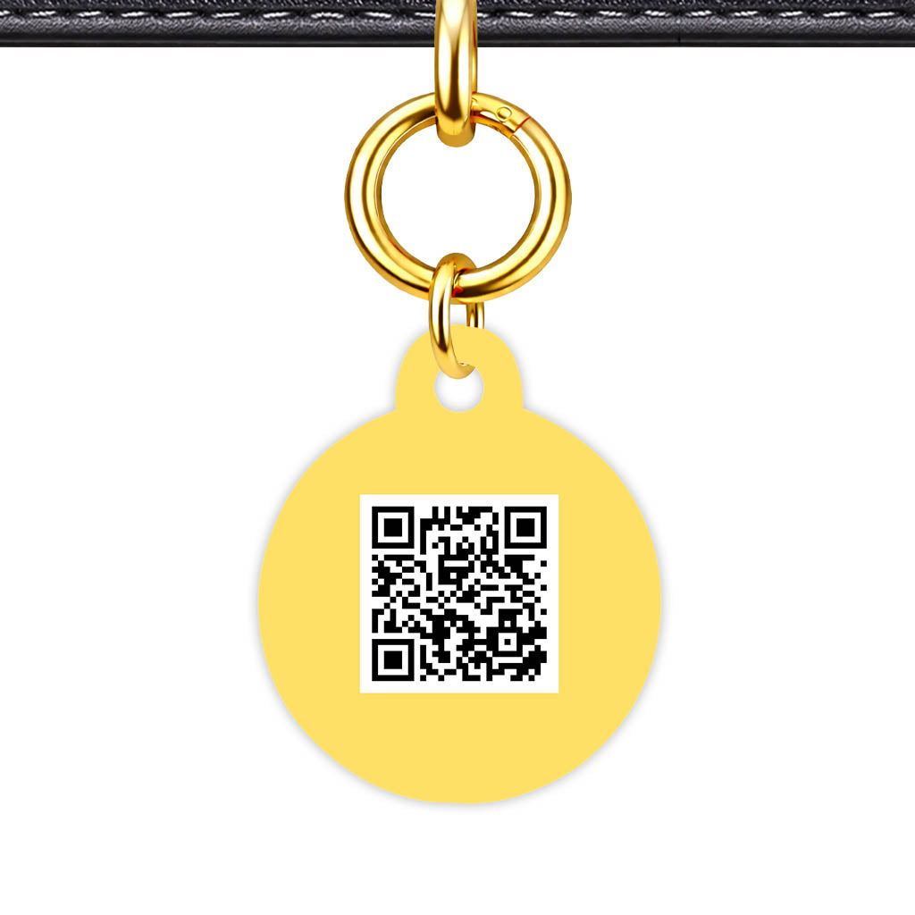 Yellow QR Smart Pet Id Tag (Dog Tag & Cat Tag)