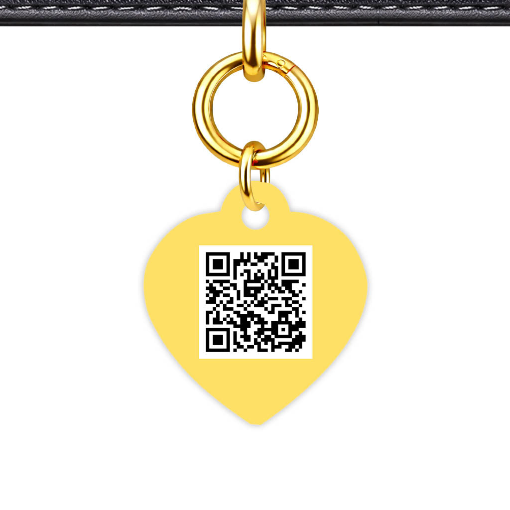 Yellow QR Smart Pet Id Tag (Dog Tag & Cat Tag)