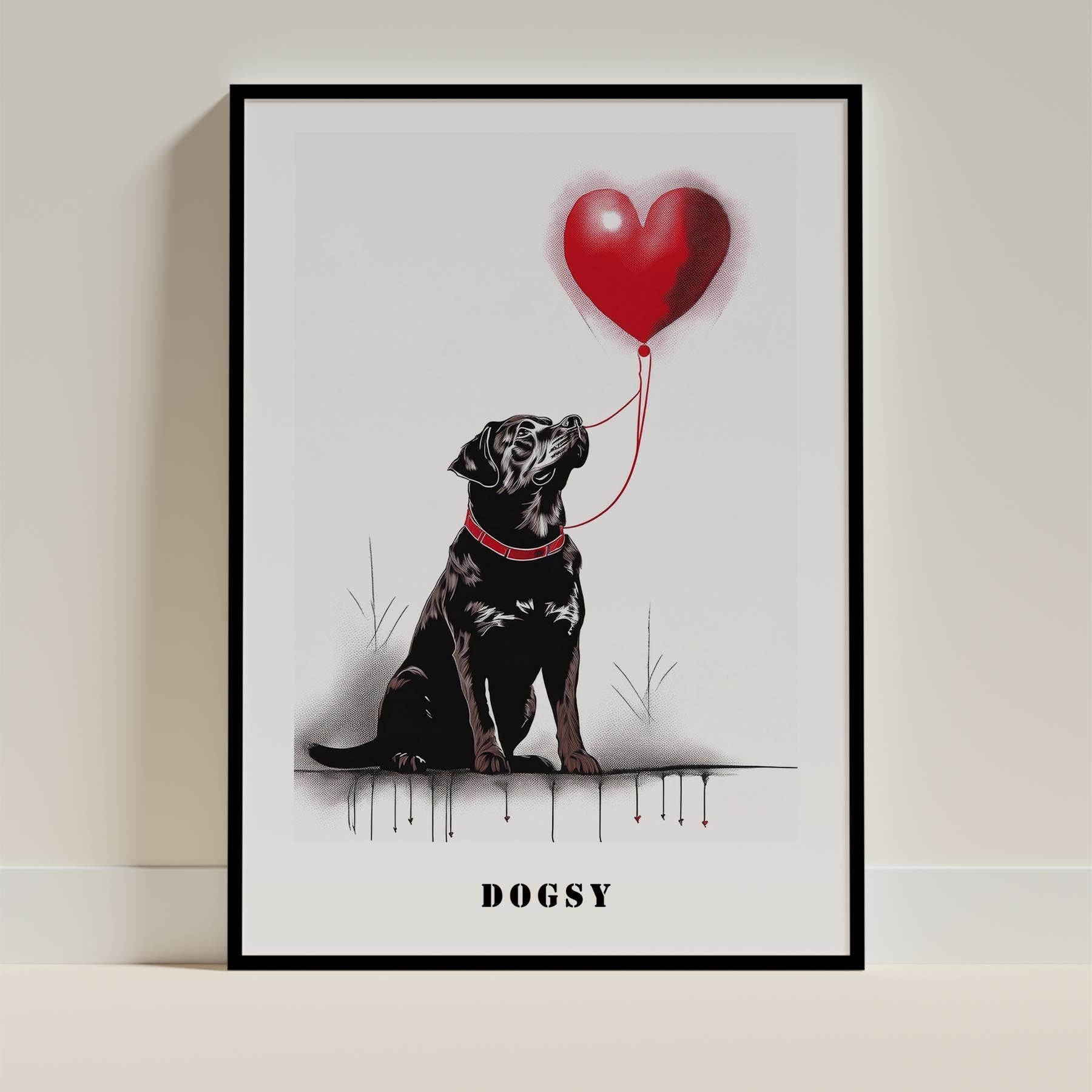 Rottweiler DOGSY Series inspired by the Art of Banksy with text Dogsy image 11