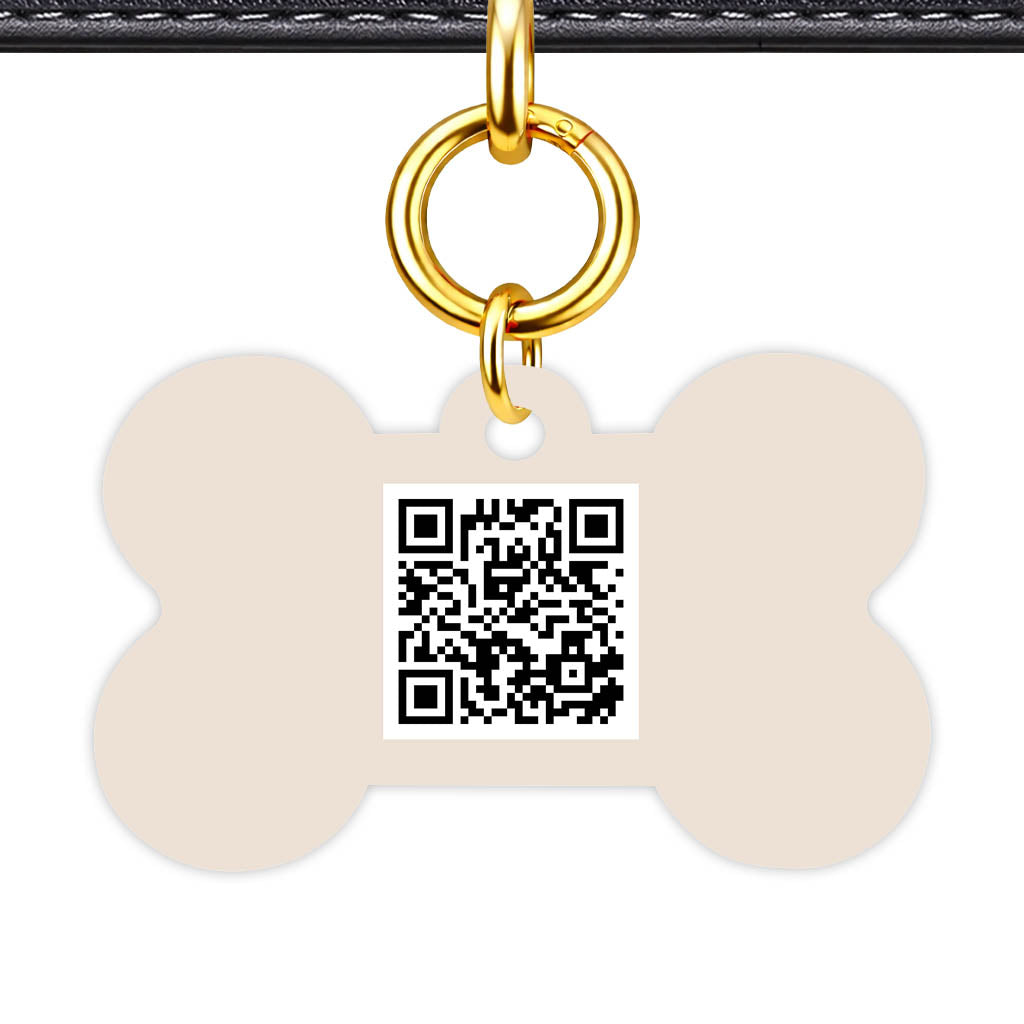 Beige QR Smart Pet Id Tag (Dog Tag & Cat Tag)