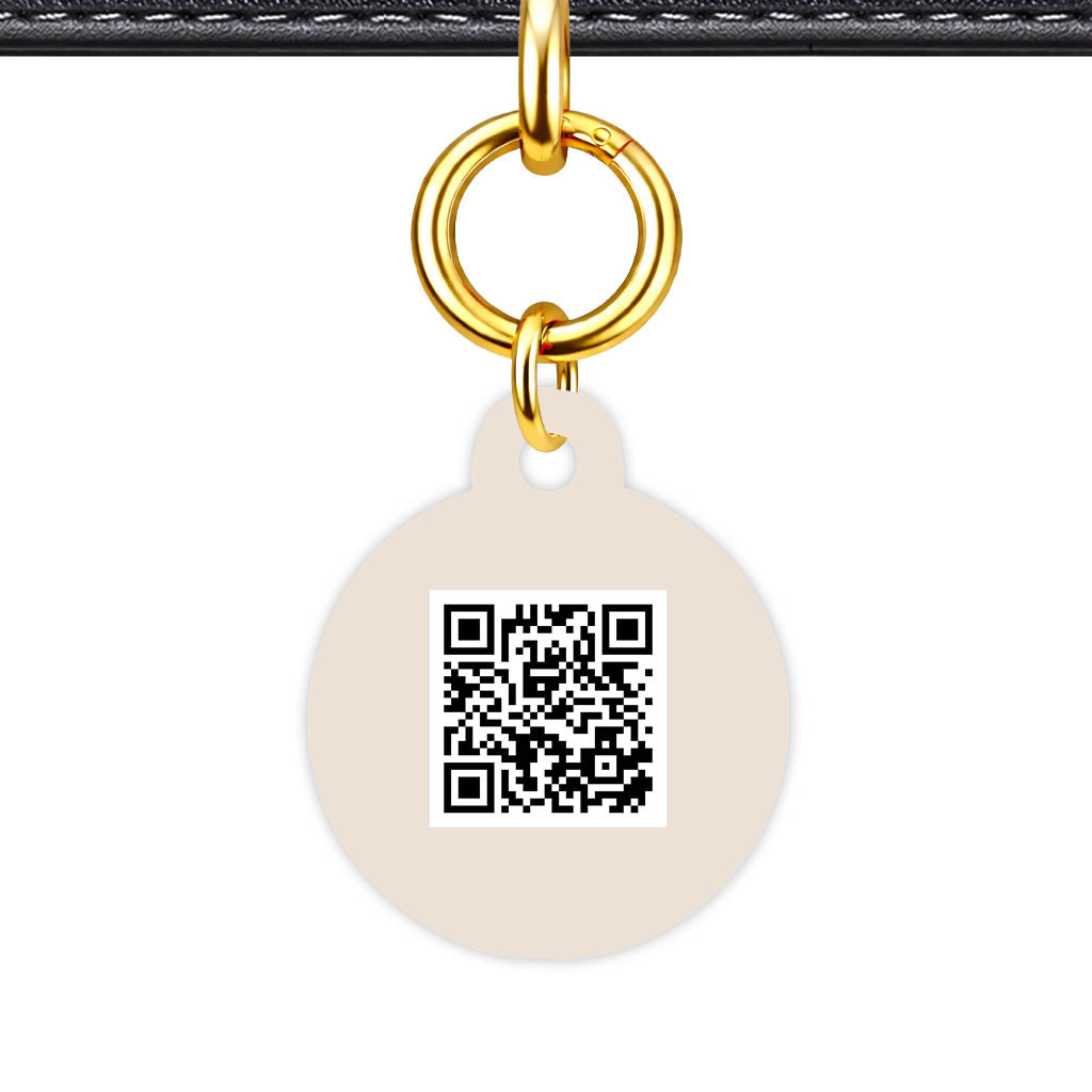 Beige QR Smart Pet Id Tag (Dog Tag & Cat Tag)
