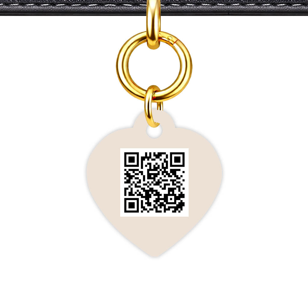 Beige QR Smart Pet Id Tag (Dog Tag & Cat Tag)