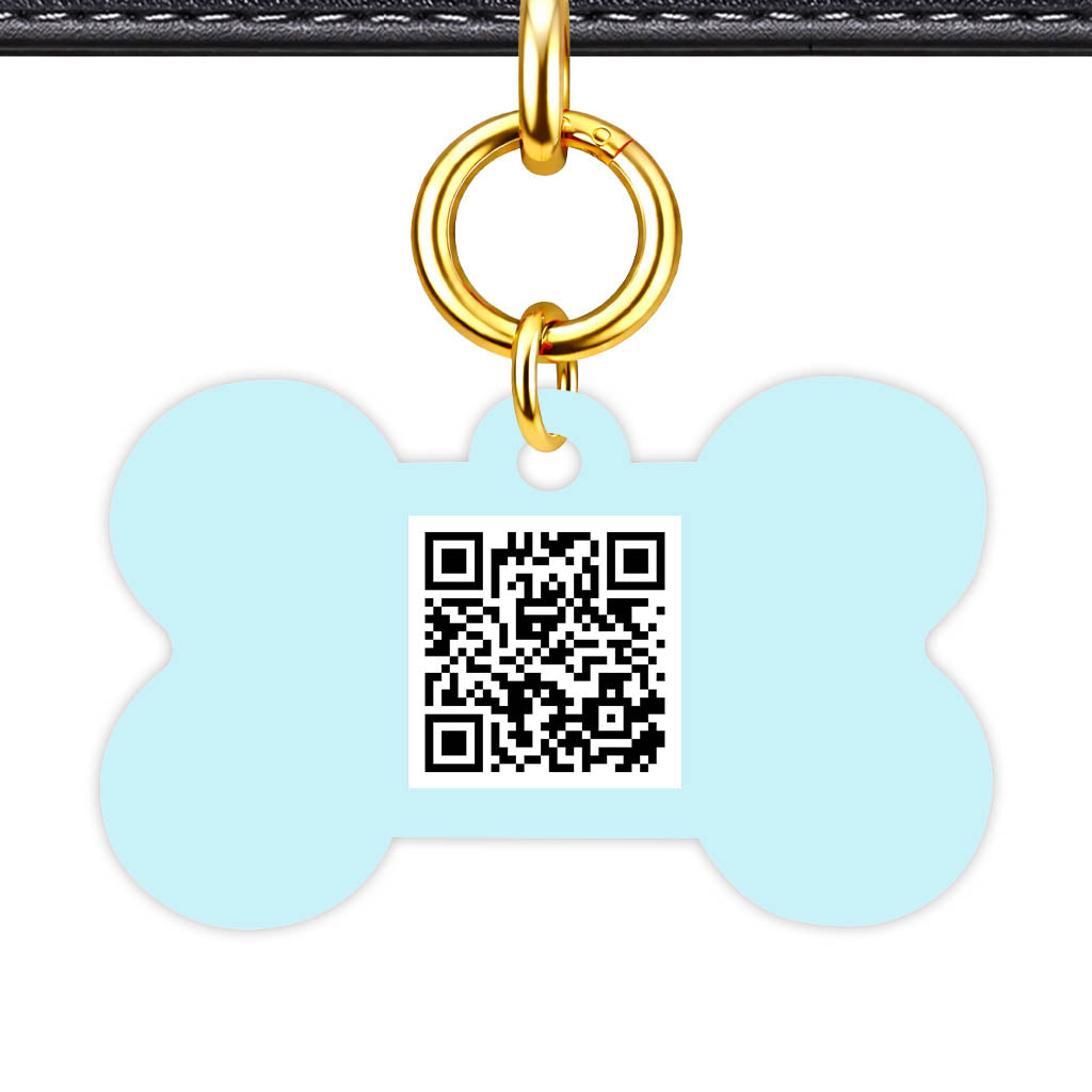 Pale Blue QR Smart Pet Id Tag (Dog Tag & Cat Tag)