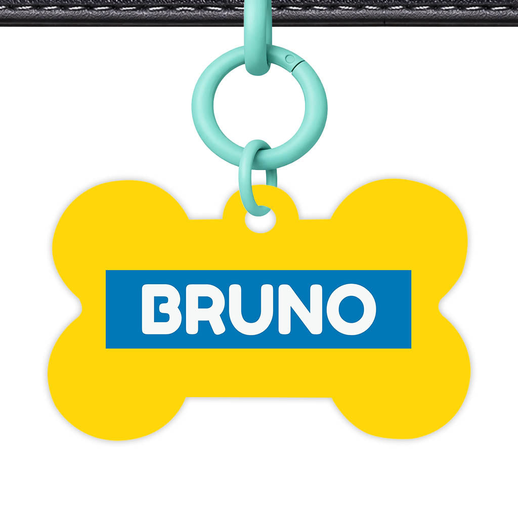 Yellow Bold QR Smart Pet Id Tag (Dog Tag & Cat Tag)