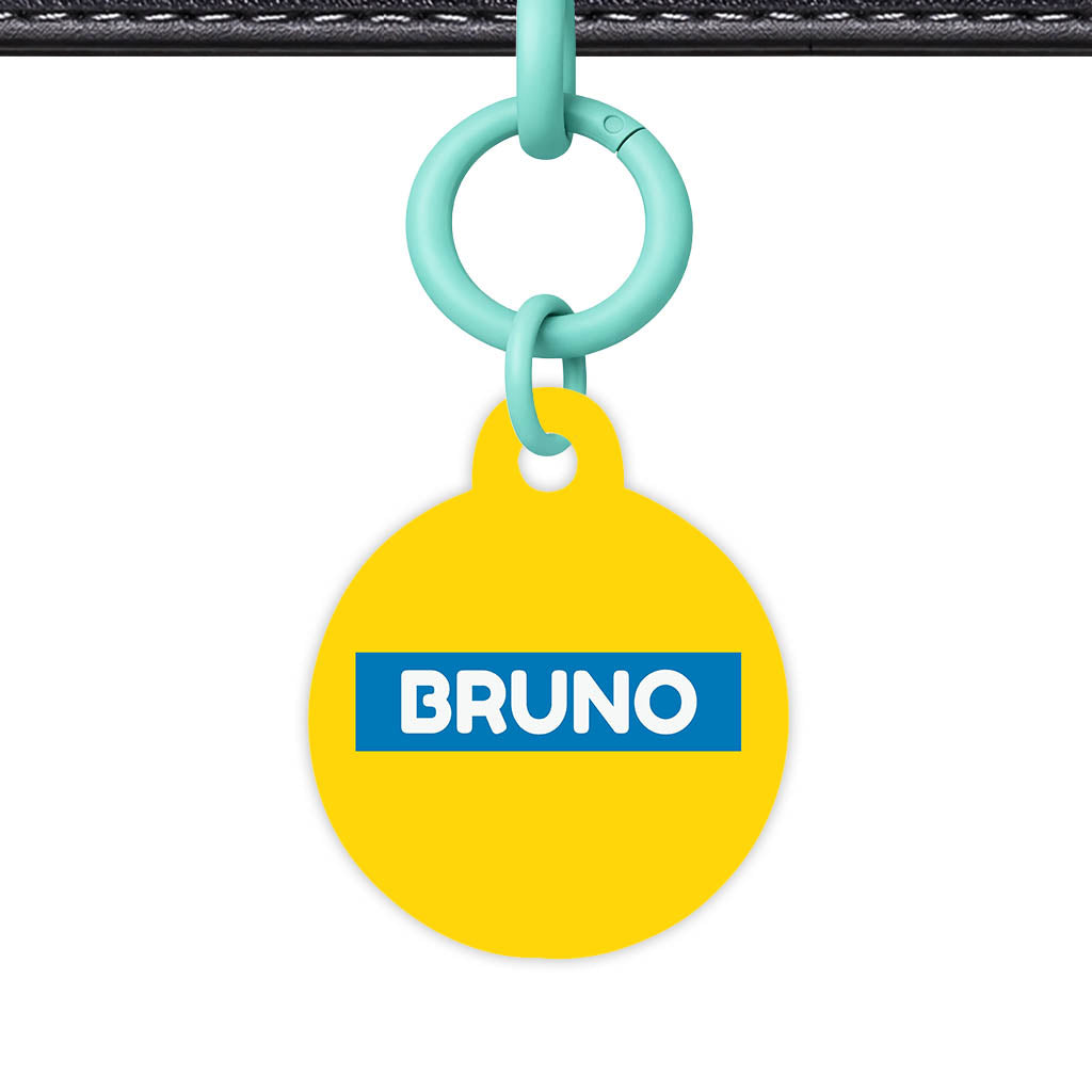 Yellow Bold QR Smart Pet Id Tag (Dog Tag & Cat Tag)