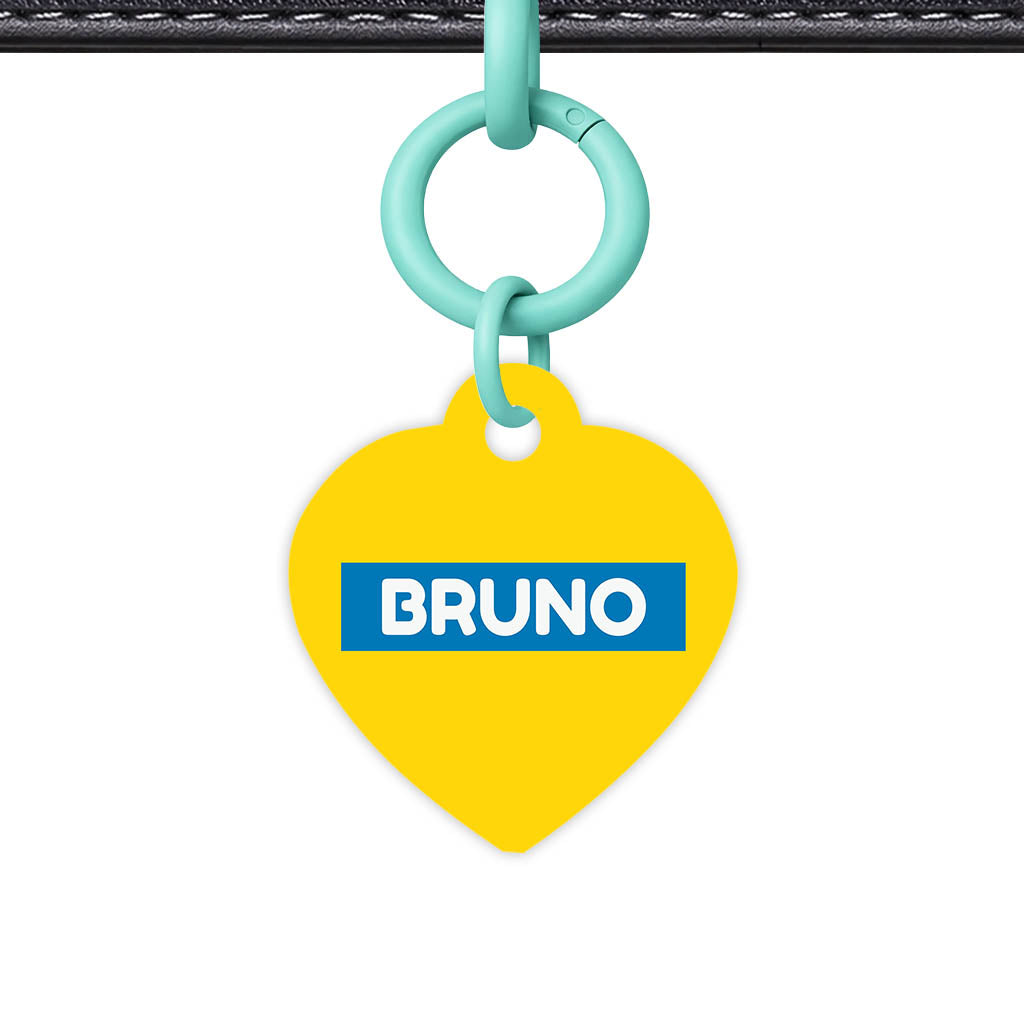 Yellow Bold QR Smart Pet Id Tag (Dog Tag & Cat Tag)