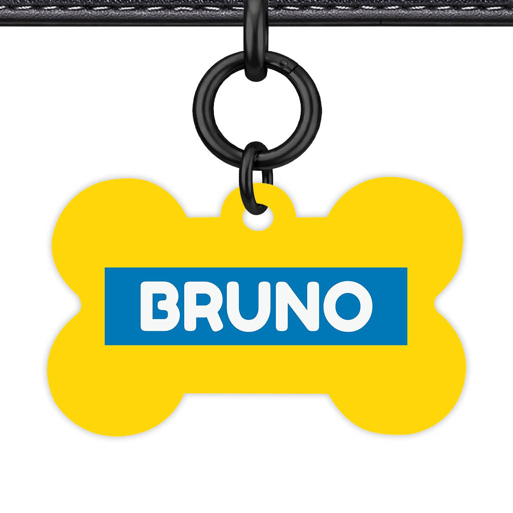 Yellow Bold QR Smart Pet Id Tag (Dog Tag & Cat Tag)
