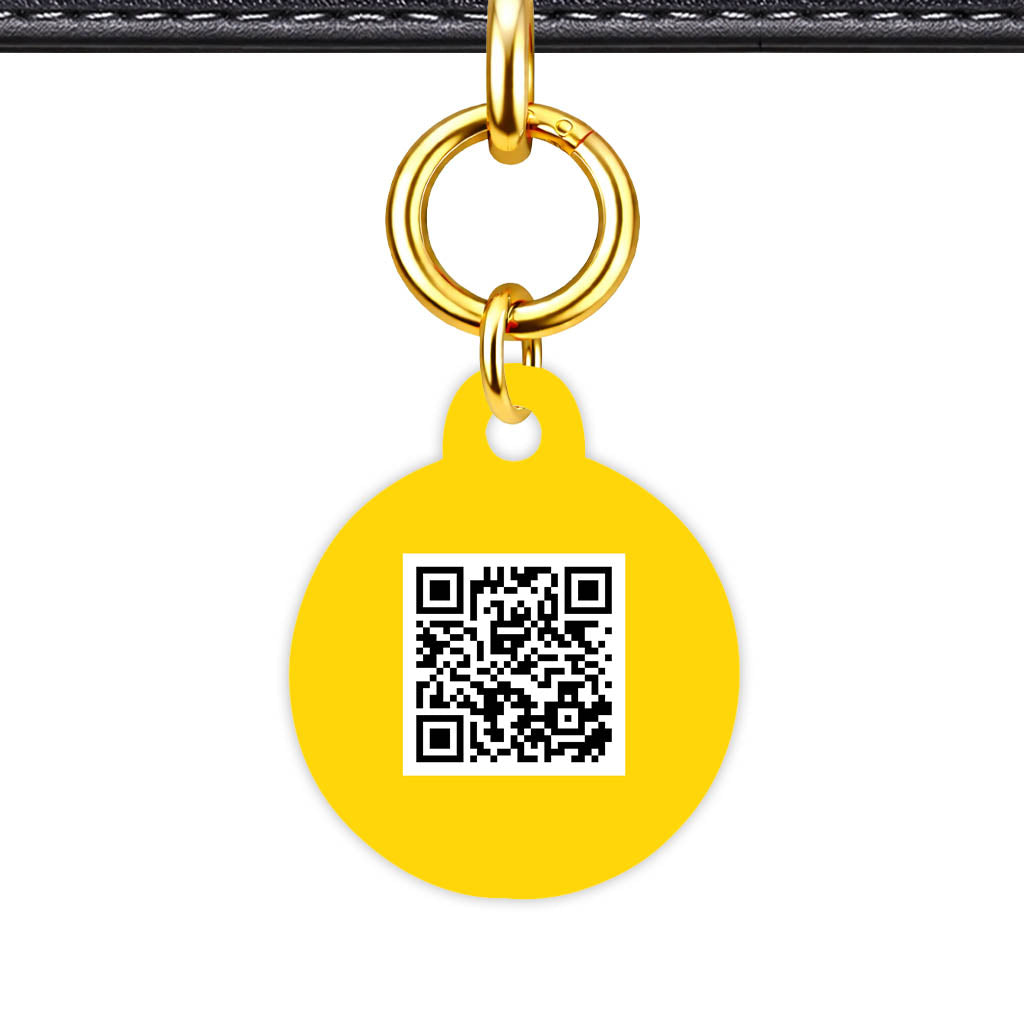 Yellow Bold QR Smart Pet Id Tag (Dog Tag & Cat Tag)