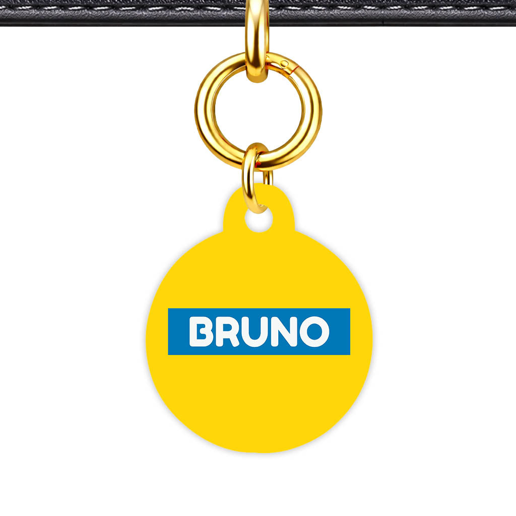 Yellow Bold QR Smart Pet Id Tag (Dog Tag & Cat Tag)