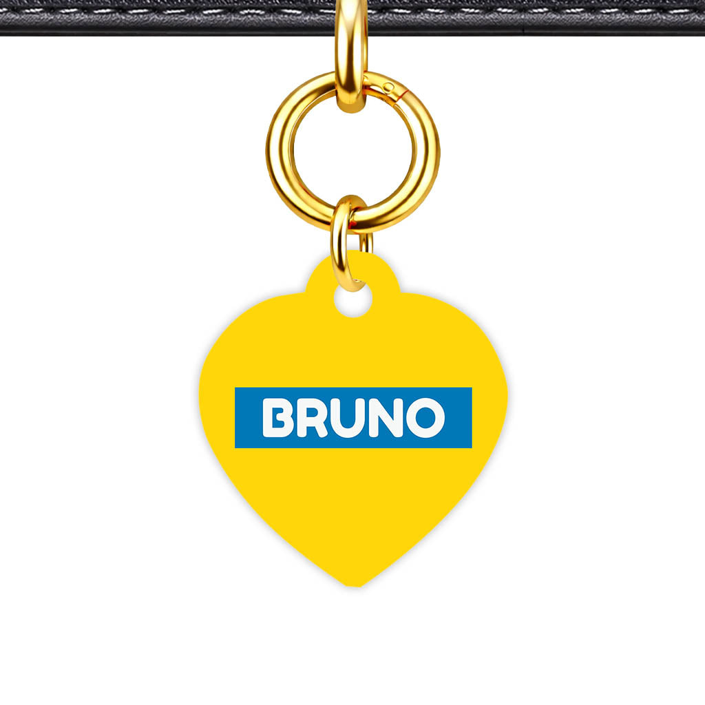 Yellow Bold QR Smart Pet Id Tag (Dog Tag & Cat Tag)