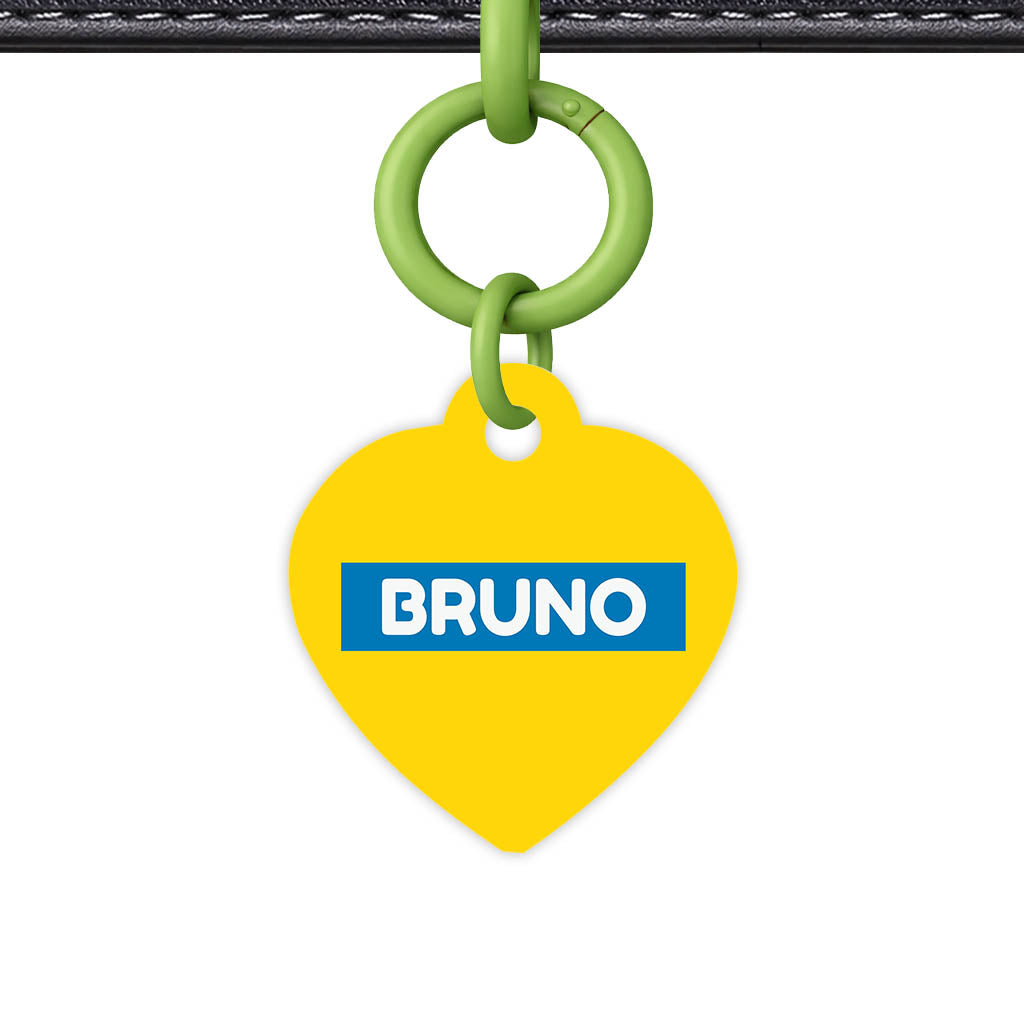Yellow Bold QR Smart Pet Id Tag (Dog Tag & Cat Tag)