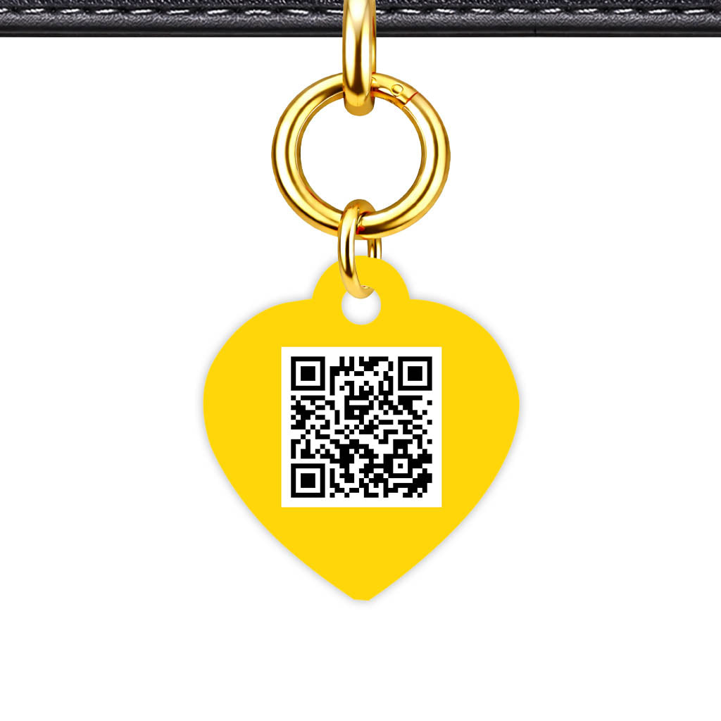 Yellow Bold QR Smart Pet Id Tag (Dog Tag & Cat Tag)