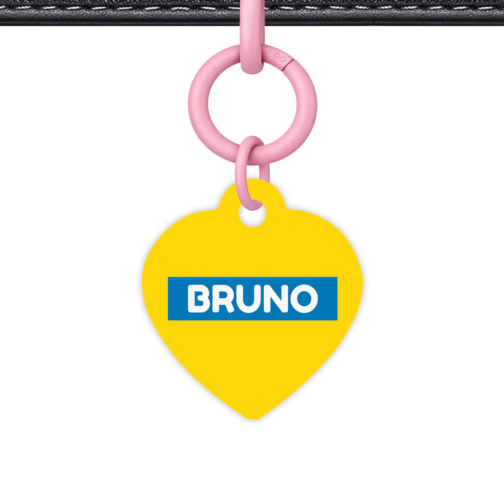 Yellow Bold QR Smart Pet Id Tag (Dog Tag & Cat Tag)