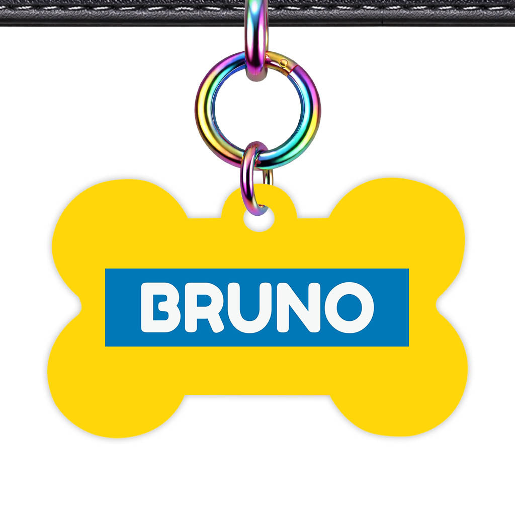 Yellow Bold QR Smart Pet Id Tag (Dog Tag & Cat Tag)