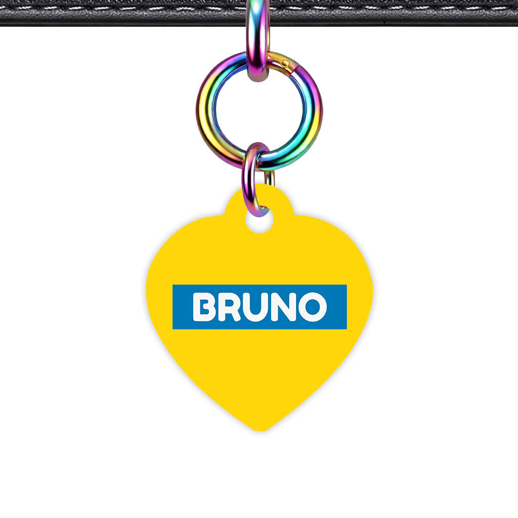 Yellow Bold QR Smart Pet Id Tag (Dog Tag & Cat Tag)