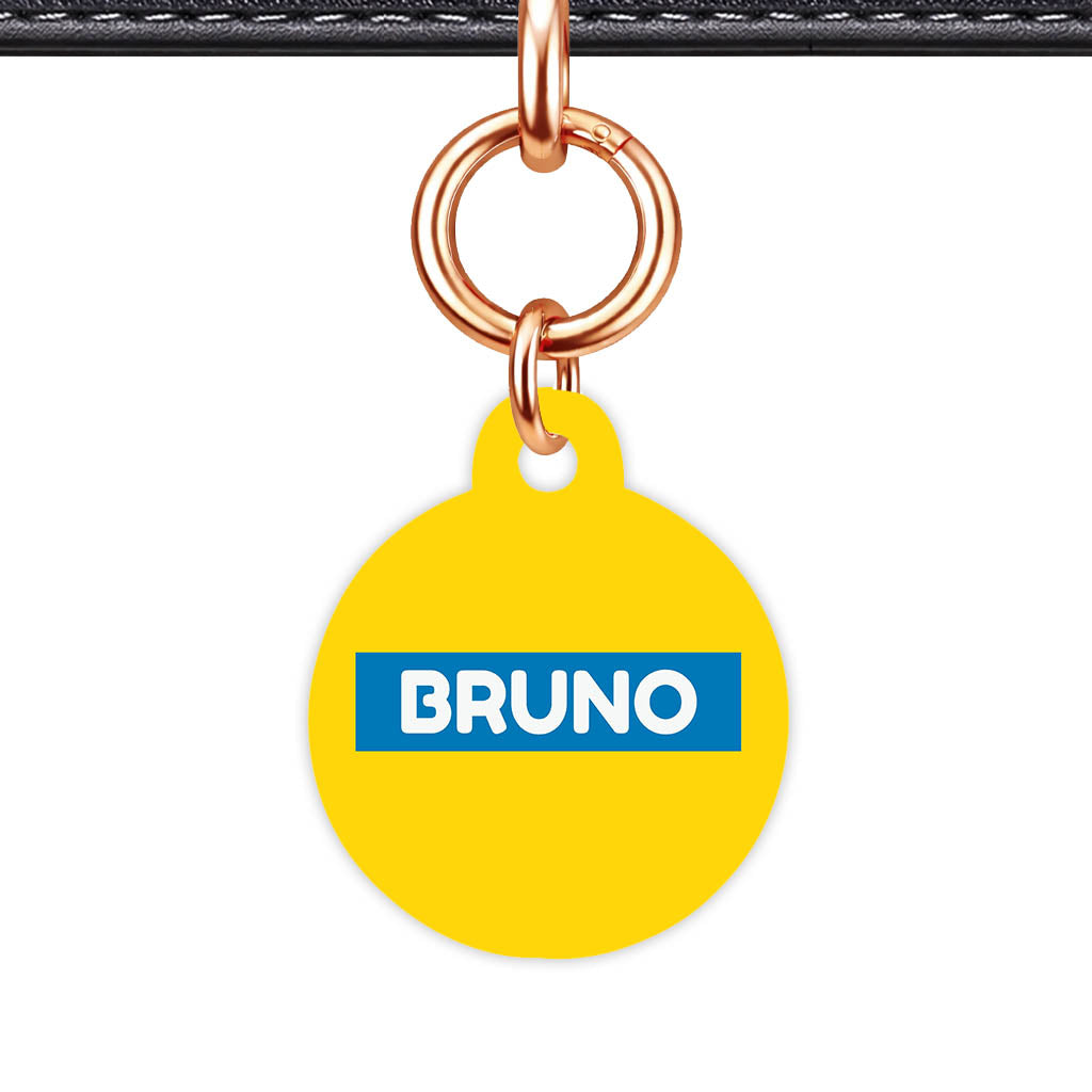 Yellow Bold QR Smart Pet Id Tag (Dog Tag & Cat Tag)