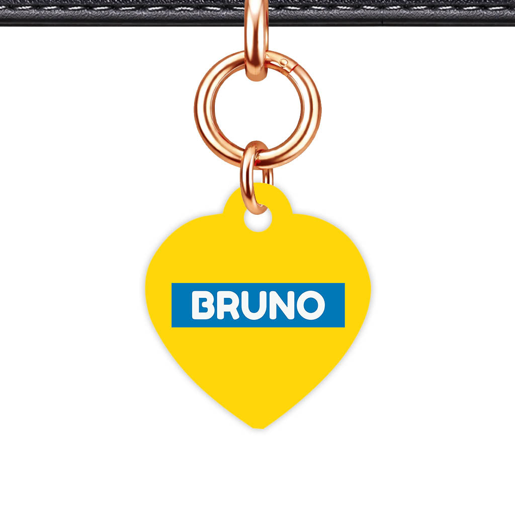 Yellow Bold QR Smart Pet Id Tag (Dog Tag & Cat Tag)