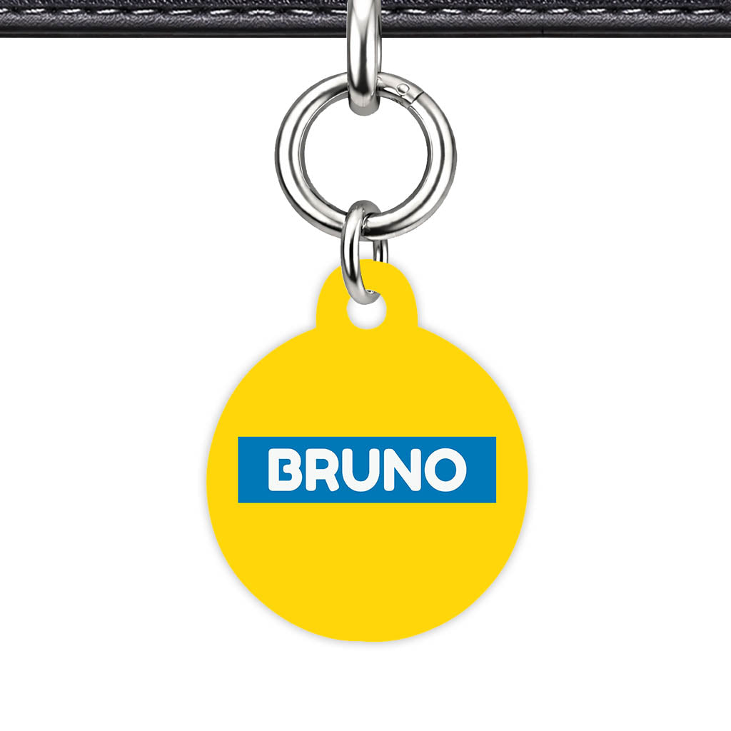 Yellow Bold QR Smart Pet Id Tag (Dog Tag & Cat Tag)