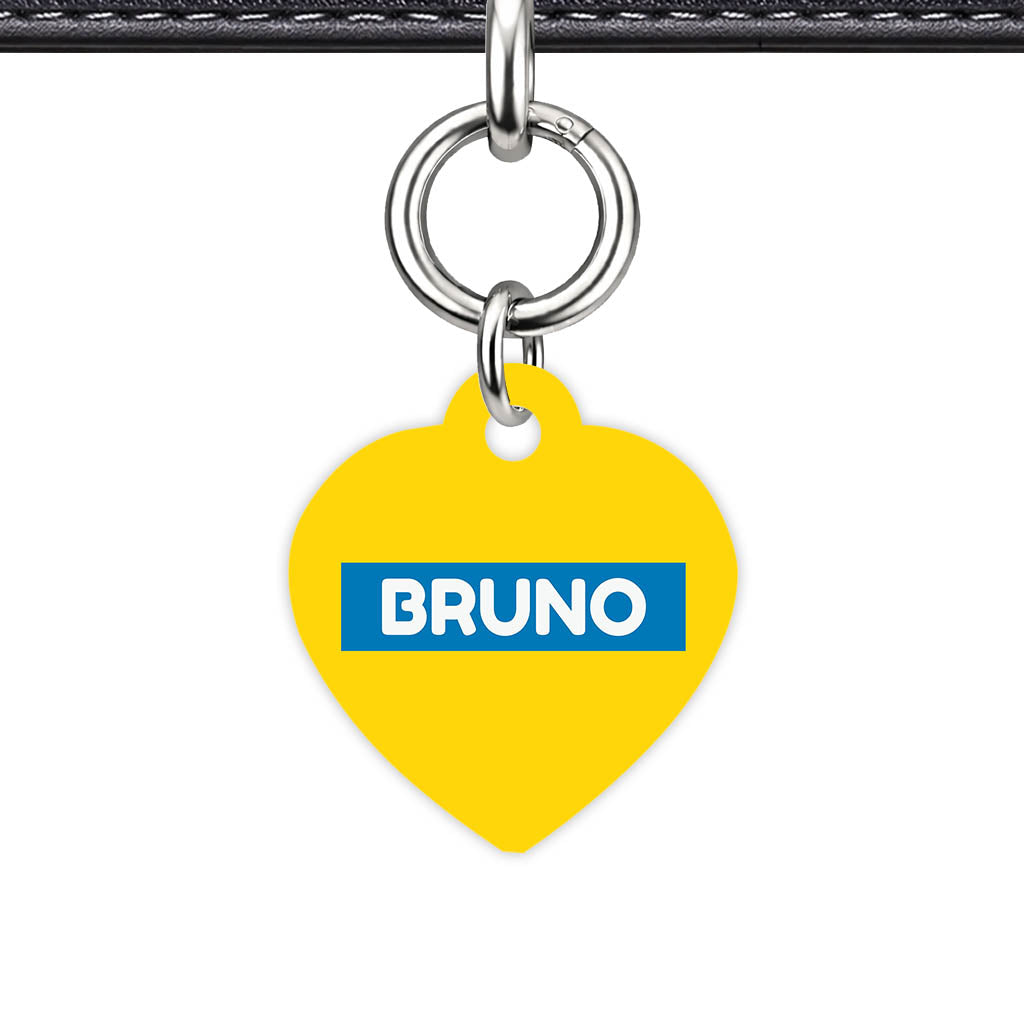 Yellow Bold Classic Pet Id - detail view
