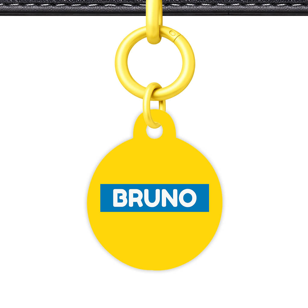 Yellow Bold QR Smart Pet Id Tag (Dog Tag & Cat Tag)
