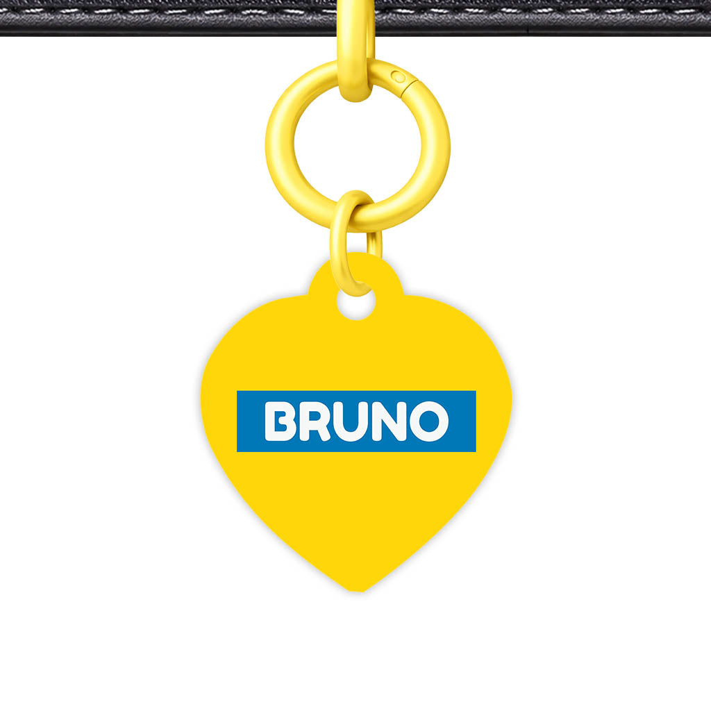 Yellow Bold QR Smart Pet Id Tag (Dog Tag & Cat Tag)
