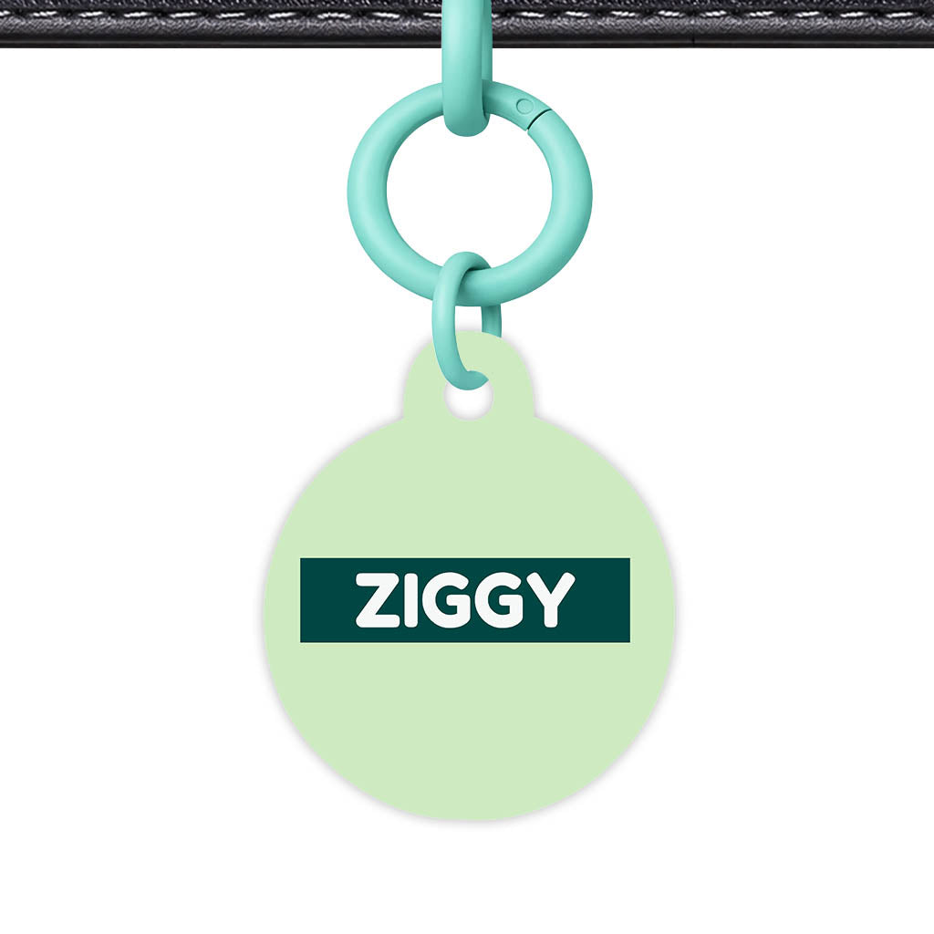 Green Pastels QR Smart Pet Id Tag (Dog Tag & Cat Tag)