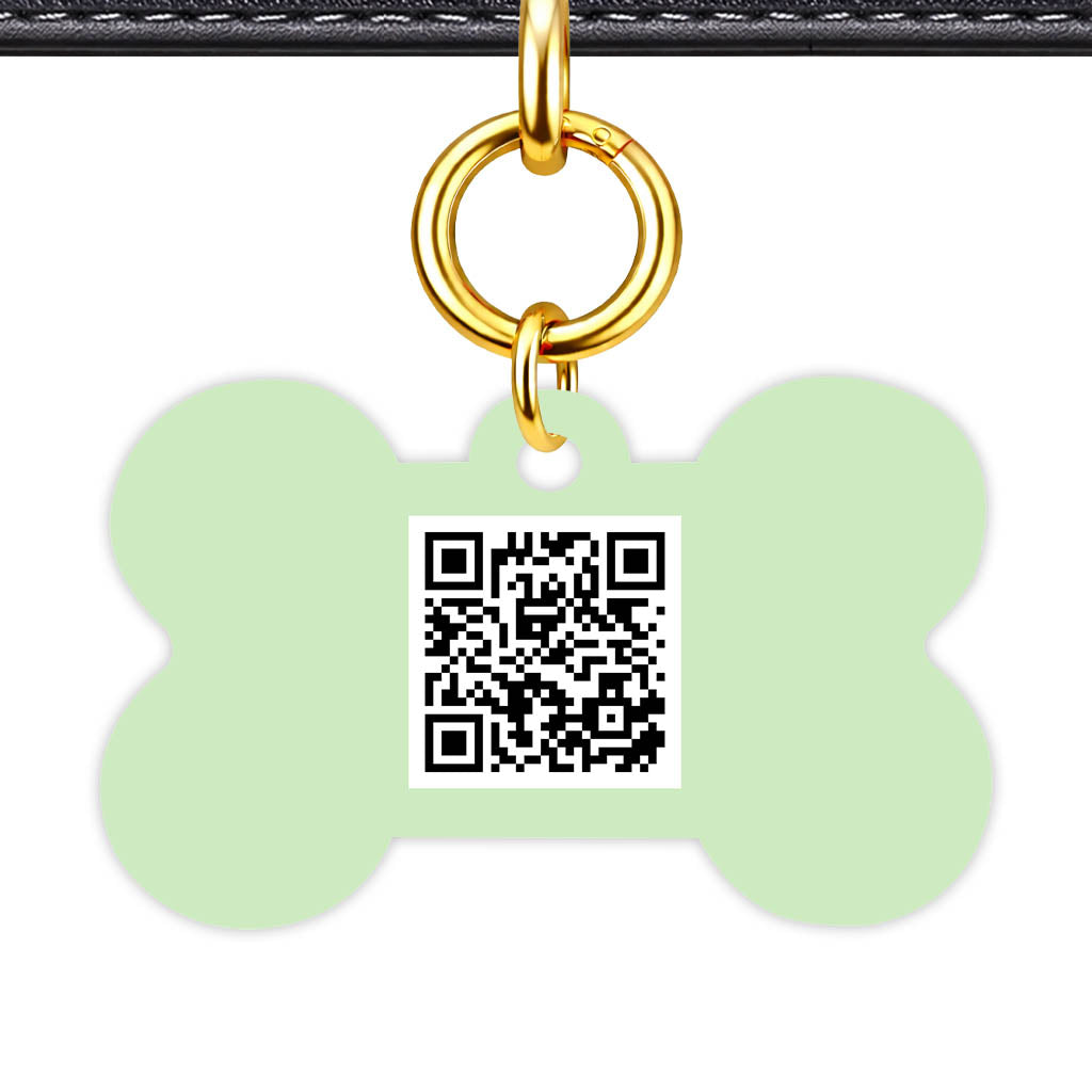 Green Pastels QR Smart Pet Id Tag (Dog Tag & Cat Tag)