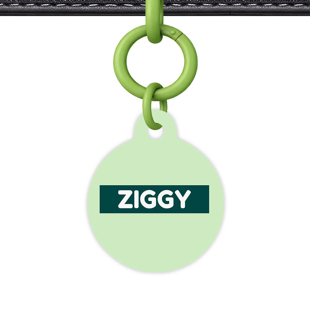 Green Pastels QR Smart Pet Id Tag (Dog Tag & Cat Tag)