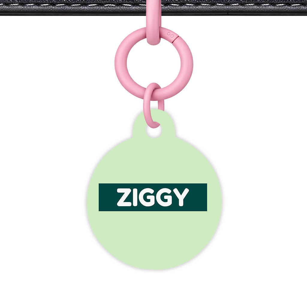 Green Pastels QR Smart Pet Id Tag (Dog Tag & Cat Tag)